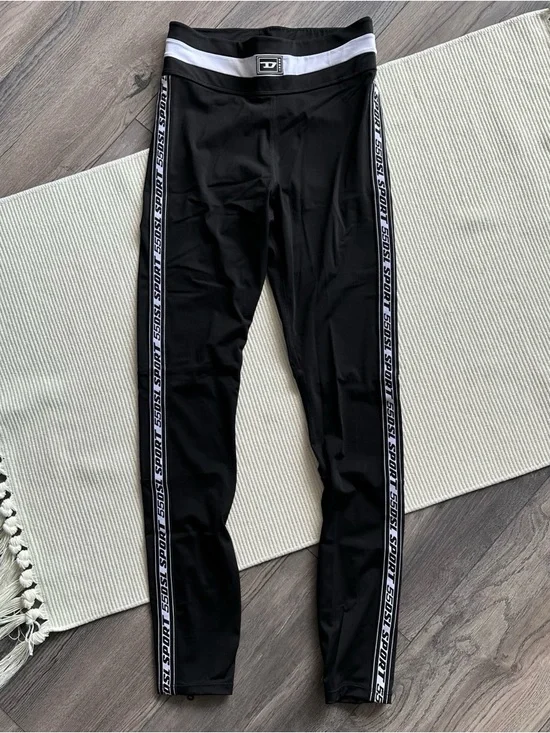 DIESEL Sport 55DSL Black Leggings - Picture 1 of 11